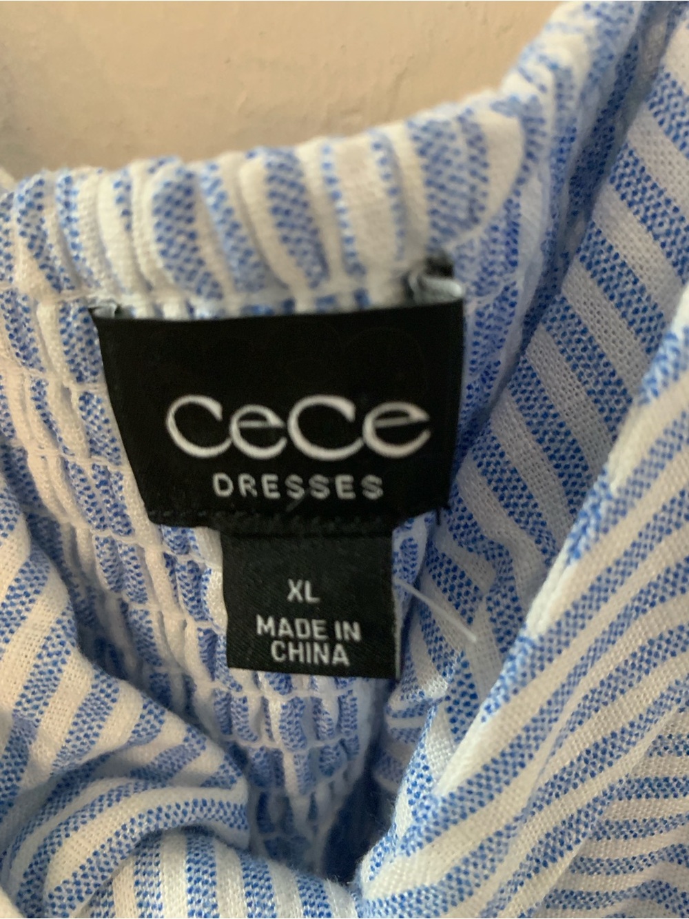 CeCe Coastal Blue & White Striped Tie-Front Keyhole Maxi Sundress NWT XL - Picture 2 of 9